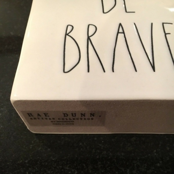 Rae Dunn Work Hard Be Brave Paperweight, New - Picture 3 of 3